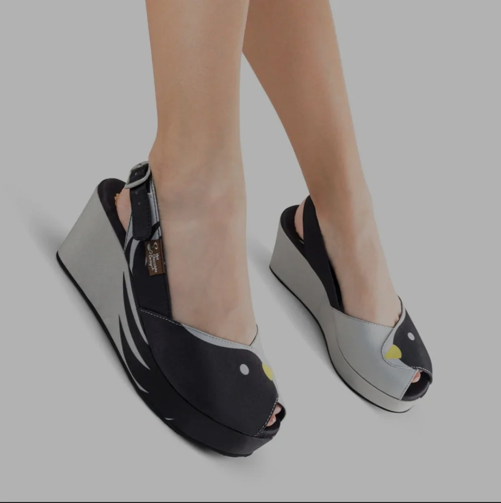 Hot Chocolate Design Black Birds Sandal - Picture 1 of 16